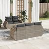 vidaXL Salon de jardin 6 pcs avec coussins gris clair r&eacute;sine tress&eacute;e