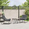 vidaXL Mobilier de jardin avec coussin 2 pcs Noir 60 x 80 x 71cm Métal
