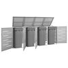 vidaXL Abri pour quatre poubelles 276,5x77,5x112,5 cm Inox