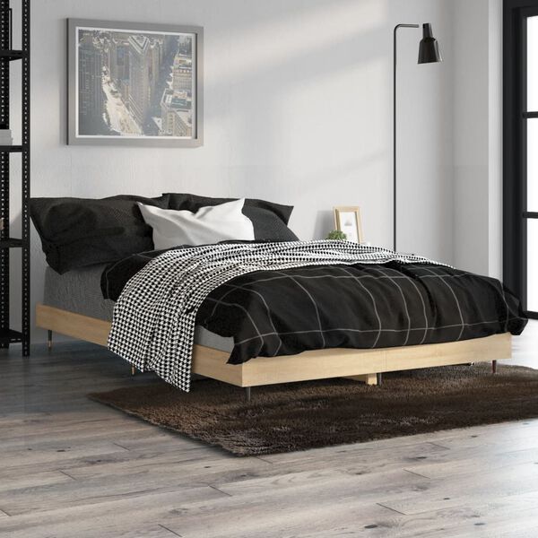 vidaXL Cadre de lit sans matelas chêne sonoma 120x190 cm