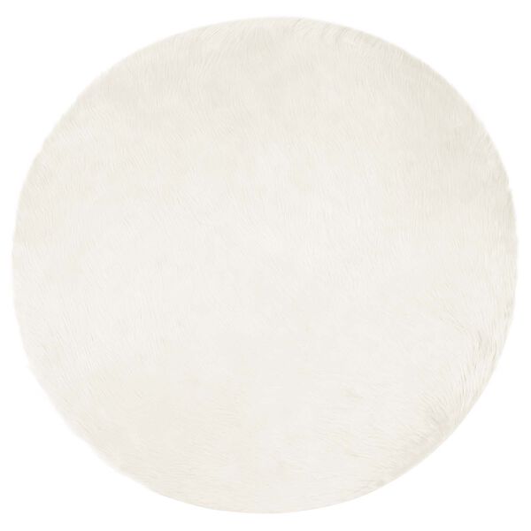 vidaXL Tapis en fausse Tafalla Blanc Ø 100 cm Polyester