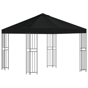 vidaXL Pavillon 3 x 3 m Noir Polyester et Acier 190 gsm