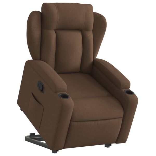 vidaXL Fauteuil inclinable Marron Tissu
