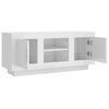 vidaXL Meuble TV blanc brillant 102x35x45 cm bois d'ing&eacute;nierie