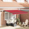 vidaXL Auvent R&eacute;tractable Rouge 300 x 250 cm tissu