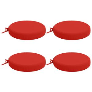 vidaXL Coussins de si&egrave;ge SOEST 4 pc 100 % polyester Rouge &Oslash; 35 x 7 cm