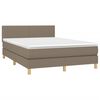 vidaXL Sommier &agrave; lattes de lit avec matelas Taupe 140x200 cm Tissu