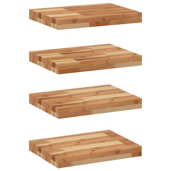 vidaXL &Eacute;tag&egrave;res flottantes 4 pcs 40x30x4 cm acacia massif &agrave; l'huile