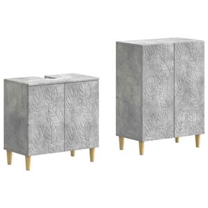 vidaXL Ensemble de 2 meubles de salle de bain DELFT Gris b&eacute;ton