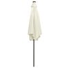 vidaXL Parasol de jardin et lumi&egrave;res LED m&acirc;t en aluminium blanc sable