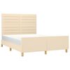 vidaXL Cadre de lit sans matelas cr&egrave;me 140x190 cm tissu