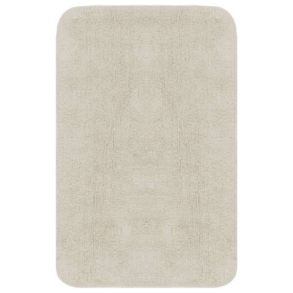 vidaXL Jeu de tapis de salle de bain 3 pcs Tissu Blanc