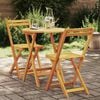 vidaXL Ensemble de salle &agrave; manger pour jardin 3 pcs Huile Naturelle