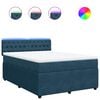 vidaXL Sommier &agrave; lattes de lit et matelas bleu 160x200 cm velours