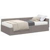 vidaXL Cadre de lit d'angle avec matelas Autre 2 pcs Taupe tissu