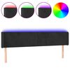 vidaXL T&ecirc;te de lit &agrave; LED Noir 203x16x78/88 cm Velours