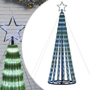 vidaXL Sapin de No&euml;l &agrave; LED 275 LED bleu 180 cm