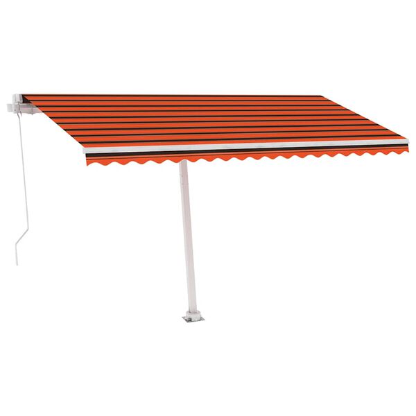 vidaXL Auvent manuel r&eacute;tractable sur pied 400x300 cm Orange et marron