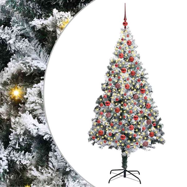 vidaXL Sapin de No&euml;l artificiel Blanc 180 cm PVC, Acier et Plastique