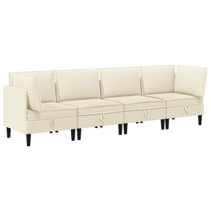 vidaXL Ensemble de meubles pour le salon 4 pc Cr&egrave;me Tissu
