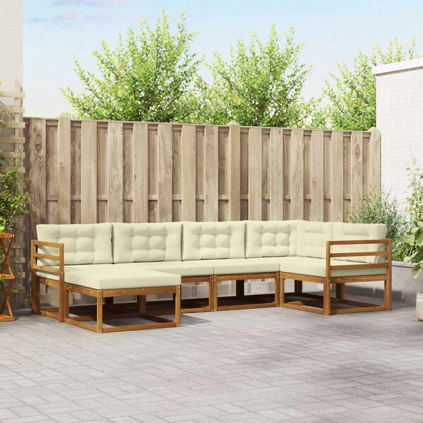 vidaXL Ensemble de canap&eacute;s d'ext&eacute;rieur 6 pcs Naturel et Cr&egrave;me