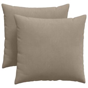 vidaXL Coussins de canap&eacute; 2 pcs Taupe 45 x 45 cm tissu