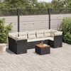vidaXL Salon de jardin 8 pcs avec coussins noir r&eacute;sine tress&eacute;e