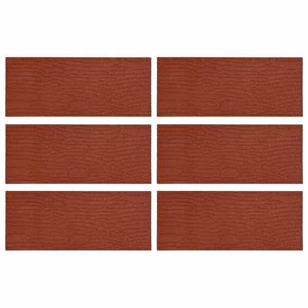 vidaXL Pierre de marchage 6 pcs Rouge 60,5 x 25 x 2 cm Caoutchouc