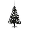 vidaXL Sapin de No&euml;l artificiel pr&eacute;-&eacute;clair&eacute; Noir 120 cm PVC