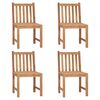 vidaXL Chaises de jardin lot de 4 avec coussins Bois de teck massif