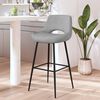 vidaXL Tabouret de bar Gris clair Velours