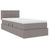 vidaXL Lit avec rangement et LED avec matelas Taupe 100 x 200 cm tissu