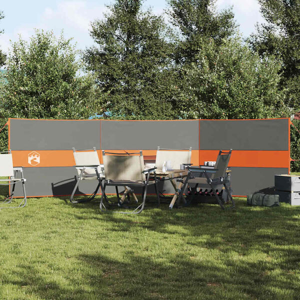 vidaXL Brise-vent de camping gris et orange 490x123 cm imperméable