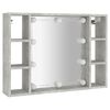 vidaXL Armoire à miroir avec LED Gris béton 76x15x55 cm
