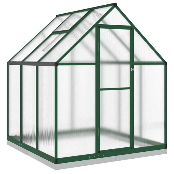 vidaXL Serre avec cadre de base vert 169x169x202 cm aluminium