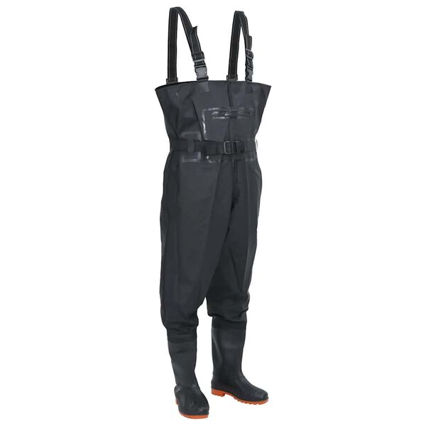 vidaXL Cuissardes avec bottes et ceinture noir taille 42