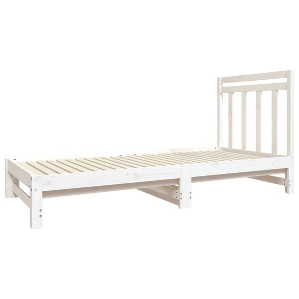 vidaXL Lit coulissant sans matelas blanc 2x(90x190) cm