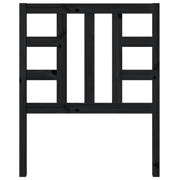 vidaXL T&ecirc;te de lit Noir 81x4x100 cm Bois massif de pin