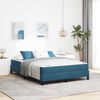 vidaXL Lit &agrave; ressorts avec matelas Bleu fonc&eacute; 160 x 210 cm tissu