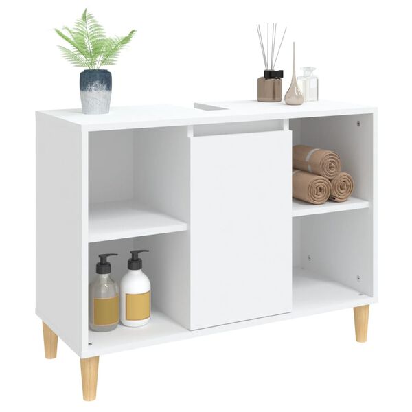 vidaXL Meuble d'évier blanc 80x33x60 cm bois d'ingénierie