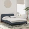vidaXL Lit avec matelas Dover gris fonc&eacute; 140x190 cm velours