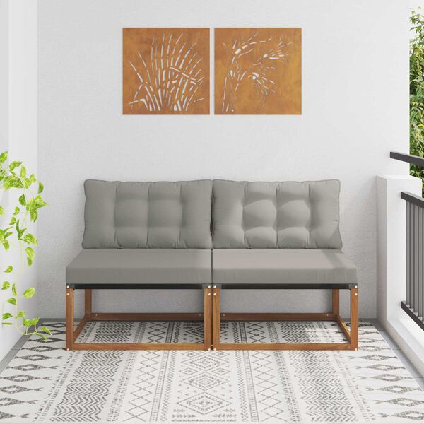 vidaXL 2 Pi&egrave;ce Sofa de milieu ext&eacute;rieur Bois d'Acacia Massif Naturel