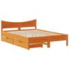 vidaXL Cadre de lit avec tiroirs cire marron 120x200cm bois pin massif