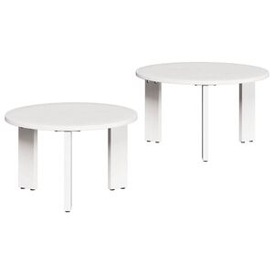 vidaXL Table basse 2 pc Blanc 47,5 x 47,5 x 27 cm Bois de pin massif