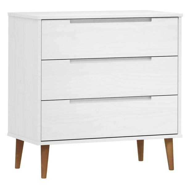 vidaXL Commode MOLDE Blanc 80x40x80 cm Bois de pin massif