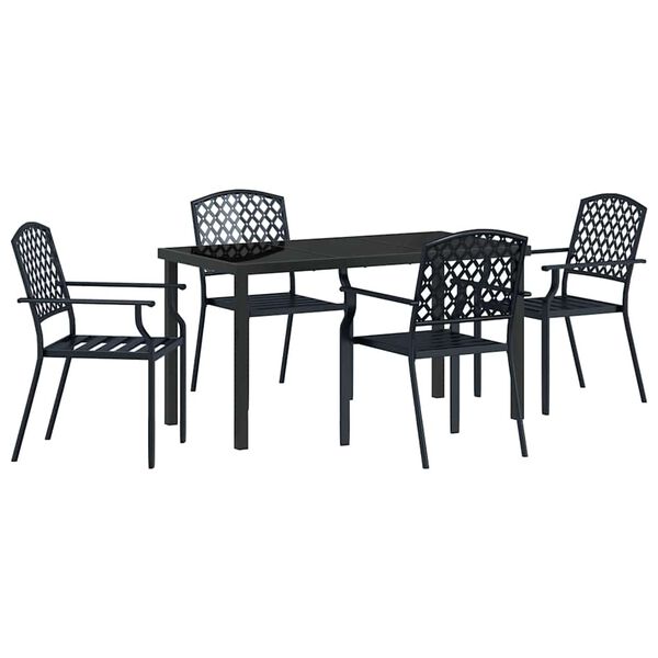 vidaXL Ensemble de salle &agrave; manger pour jardin 5 pcs Anthracite