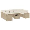 vidaXL Salon de jardin avec coussins 10 pcs beige r&eacute;sine tress&eacute;e