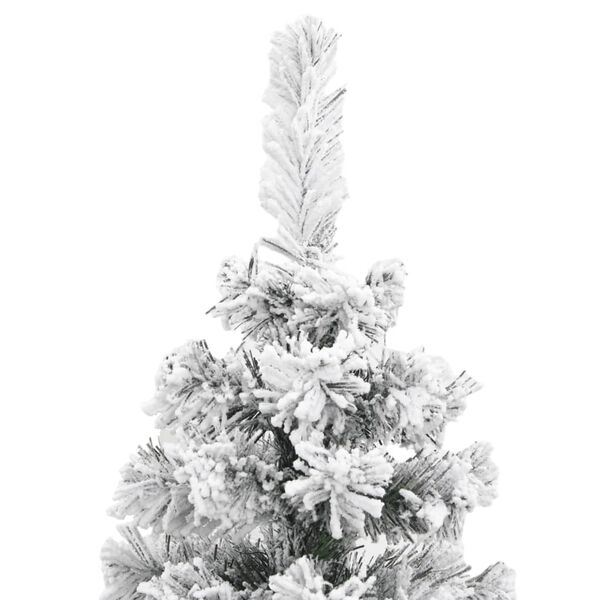 vidaXL Sapin de Noël artificiel mince flocon de neige vert 150 cm PVC