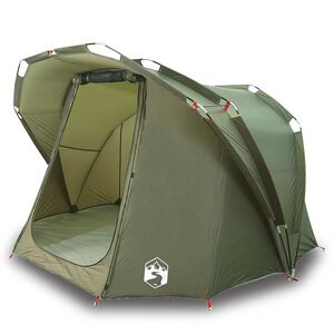 vidaXL Tente de p&ecirc;che 4 personnes vert olive imperm&eacute;able