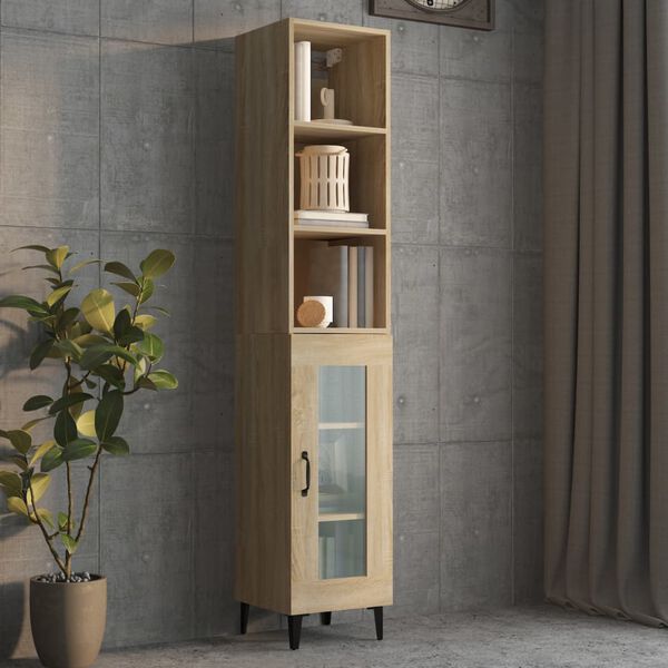 vidaXL Armoire murale Ch&ecirc;ne sonoma 34,5x32,5x90 cm Bois d'ing&eacute;nierie